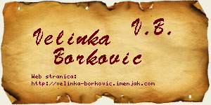 Velinka Borković vizit kartica